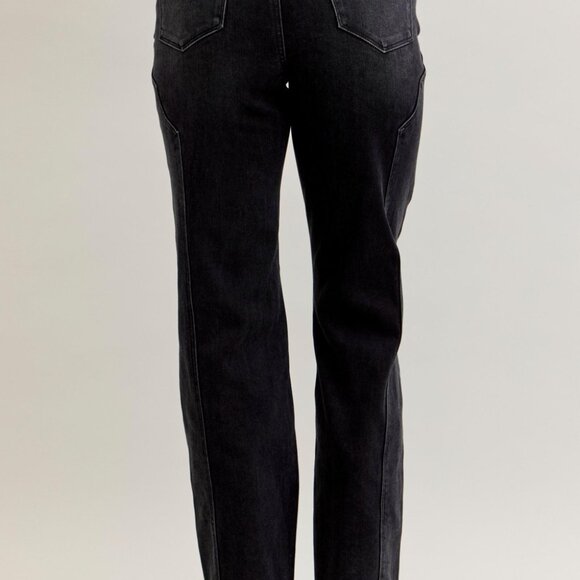 Judy Blue Mid Rise Straight Western Seam Detail Jeans - Picture 8 of 12